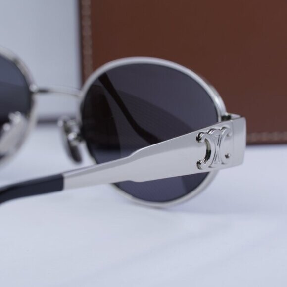 Celine CL40235U 16A Oval Sunglasses – Silver - Picture 8 of 13